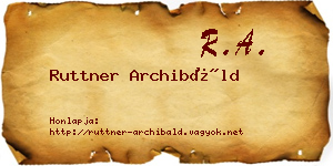 Ruttner Archibáld névjegykártya